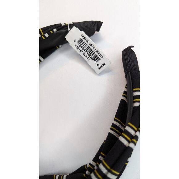 Tasha Padded Headband Black Gold White Fashion Hair Accessory - Picture 5 of 8